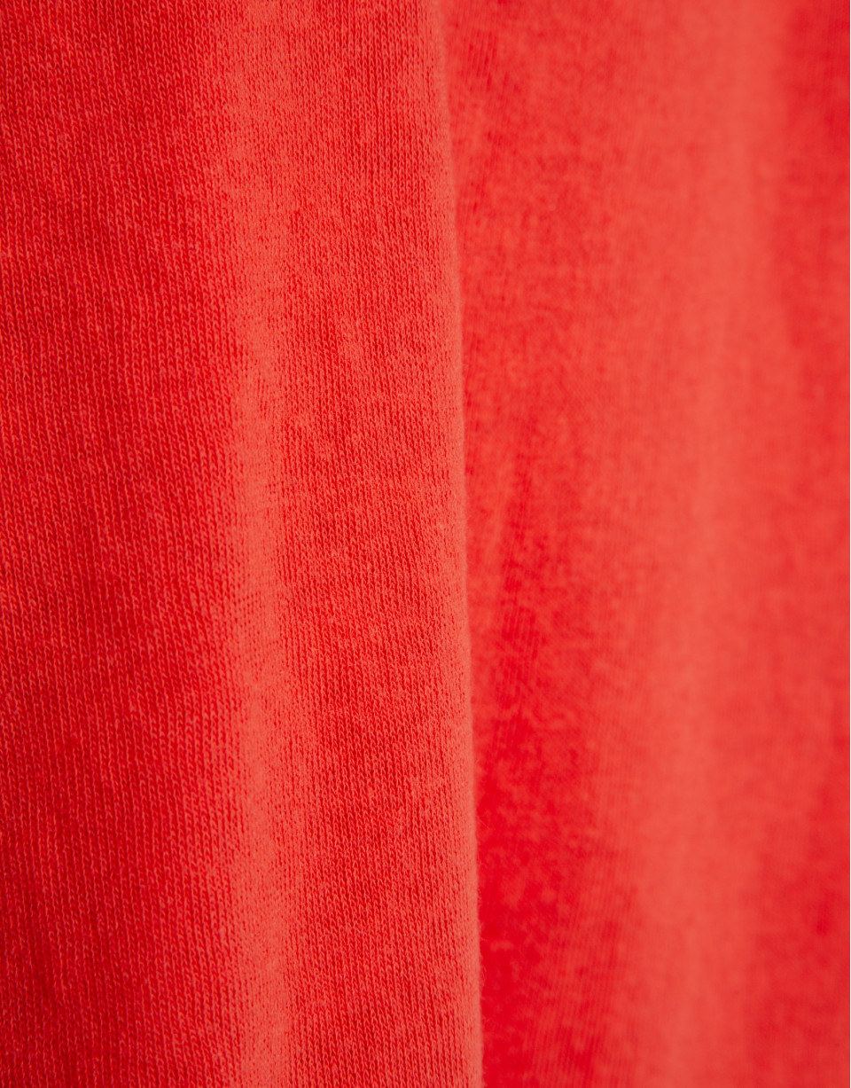 Coral red double strap T-shirt - Woman - SS2026 | Roberto Verino