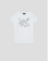 Camiseta manga corta blanca bordado vegetal ... | Roberto Verino