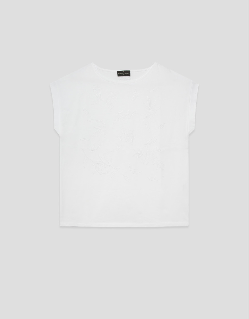 Camiseta sin mangas oversize blanca con ... | Roberto Verino