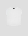 Oversized white sleeveless T-shirt with ... | Roberto Verino