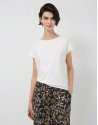 Oversized white sleeveless T-shirt with ... | Roberto Verino