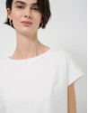 Oversized white sleeveless T-shirt with ... | Roberto Verino