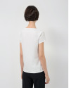 Camiseta manga corta blanca bordado escote | Roberto Verino