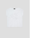 Oversized white sleeveless T-shirt with stars... | Roberto Verino