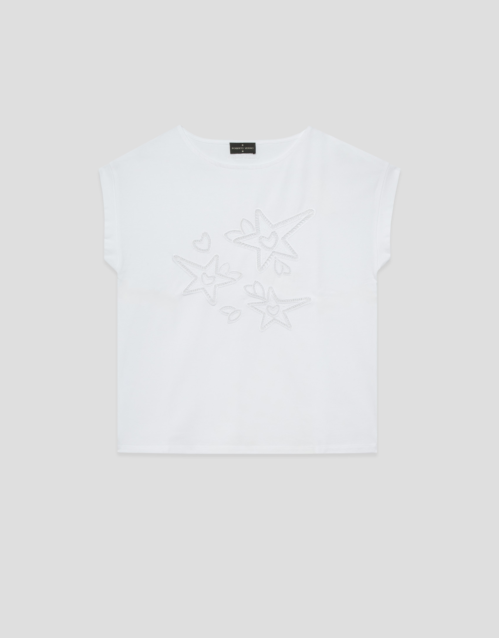 Camiseta sin mangas oversize blanca con ... | Roberto Verino