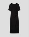 Vestido fruncido manga corta punto negro | Roberto Verino