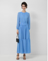 Vestido largo fruncido azul - Mujer - PV2026 | Roberto Verino