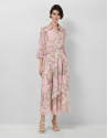 Vestido largo camisero gasa estampado floral ... | Roberto Verino