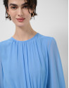 Blue gathered maxi dress - Woman - SS2026 | Roberto Verino