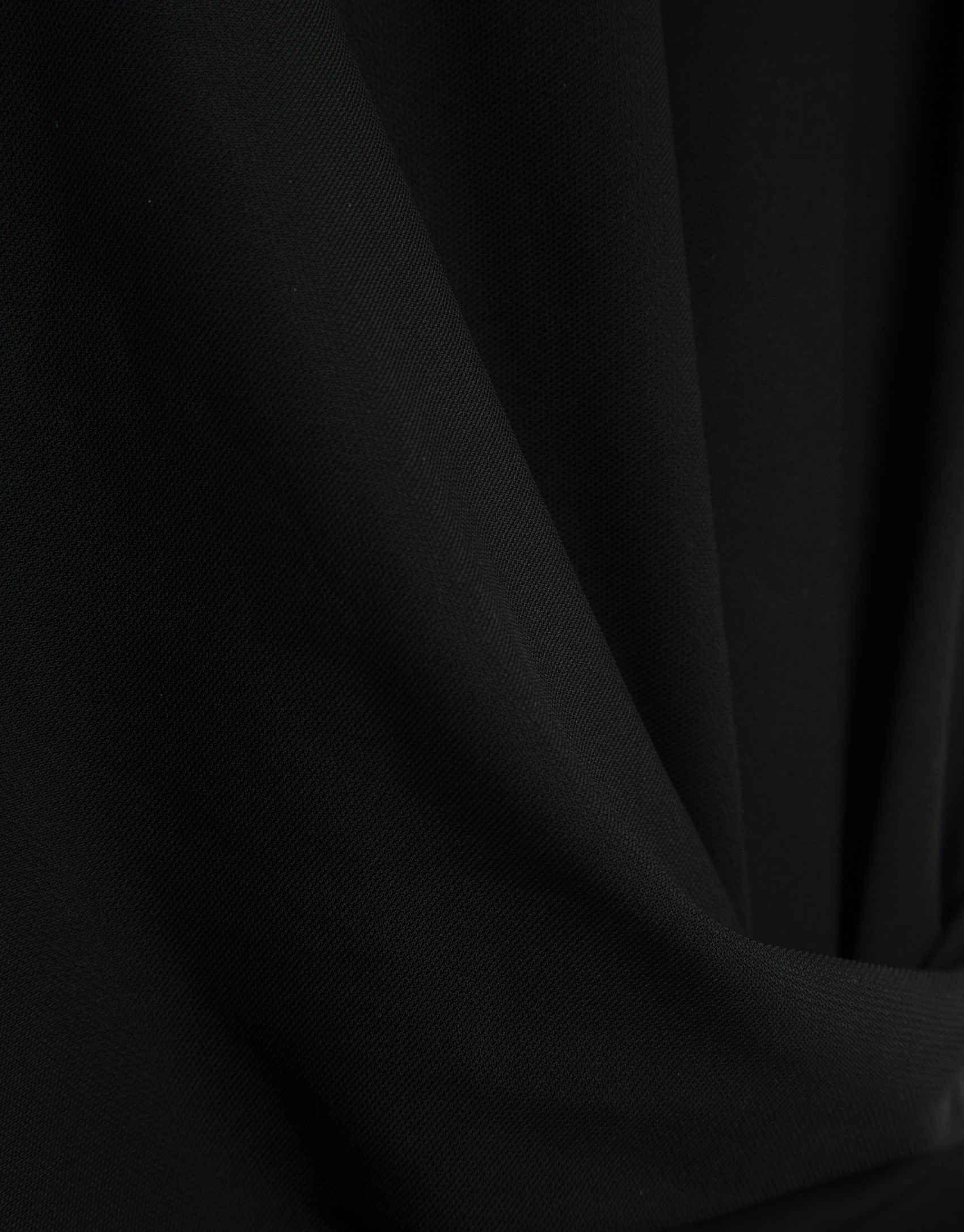 Black short-sleeved gathered knit dress - Woman | Roberto Verino