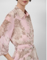 Vestido largo camisero gasa estampado floral ... | Roberto Verino