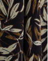 Brown leaf print crepe sleeveless dress - Woman | Roberto Verino