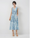 Vestido midi sin mangas tejido ligero tonos ... | Roberto Verino