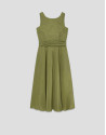 Vestido sin mangas tafeta verde - Mujer | Roberto Verino