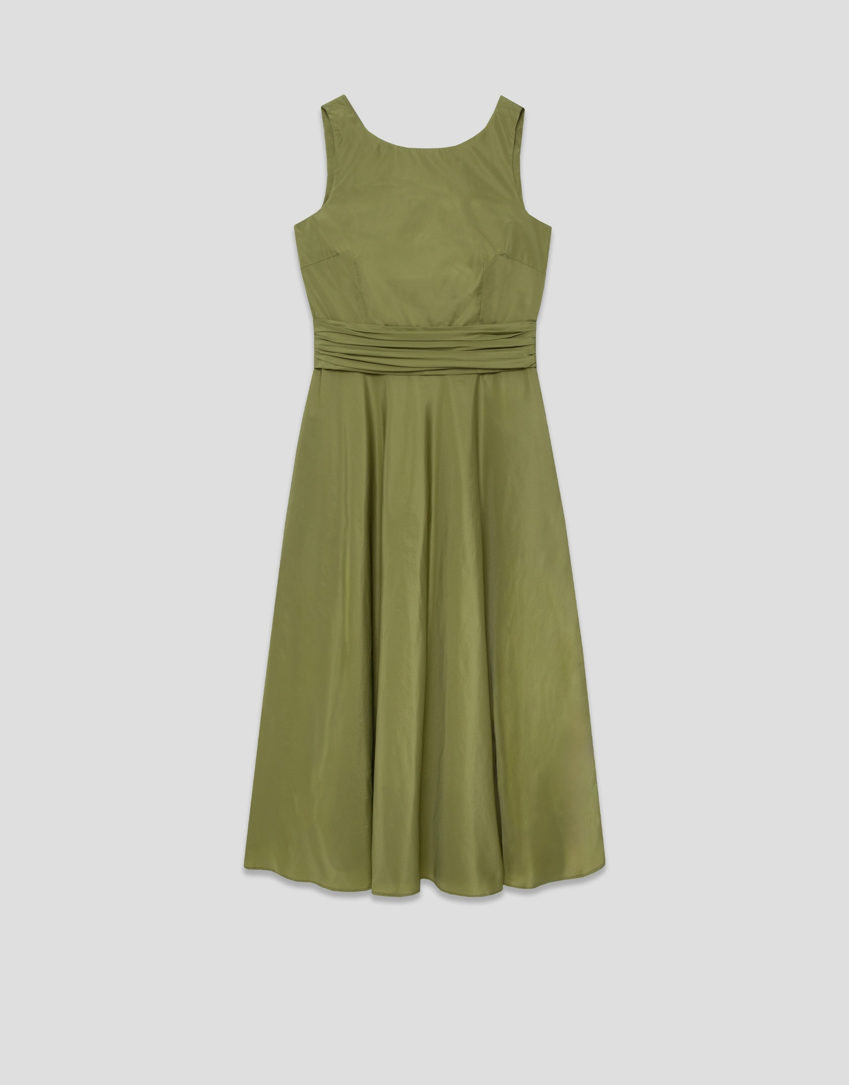 Vestido sin mangas tafeta verde - Mujer | Roberto Verino