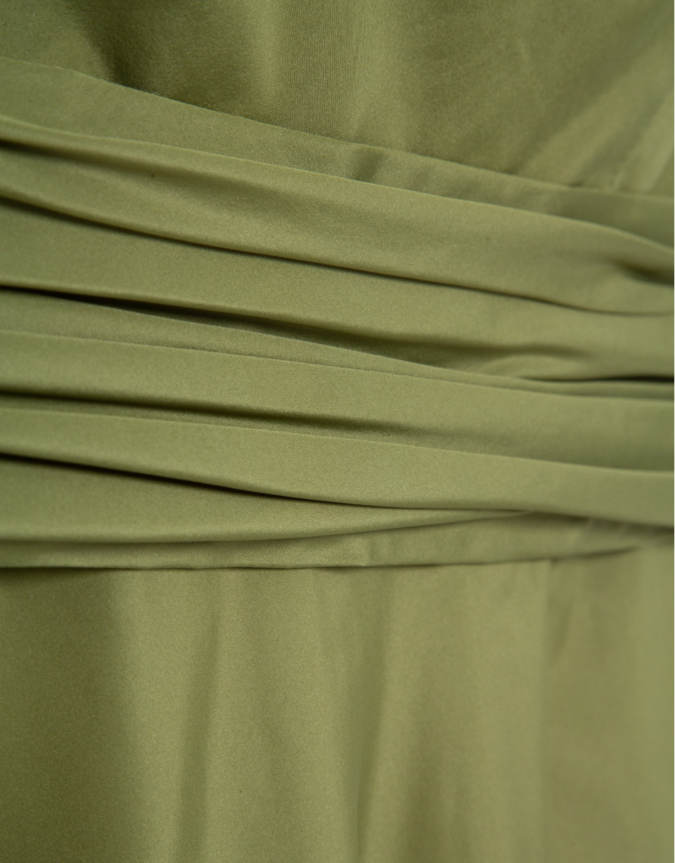 Green taffeta sleeveless dress - Woman - SS2026 | Roberto Verino