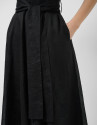 Black ramie dress with matching floral ... | Roberto Verino