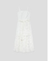 White devoré strappy dress with floral print | Roberto Verino