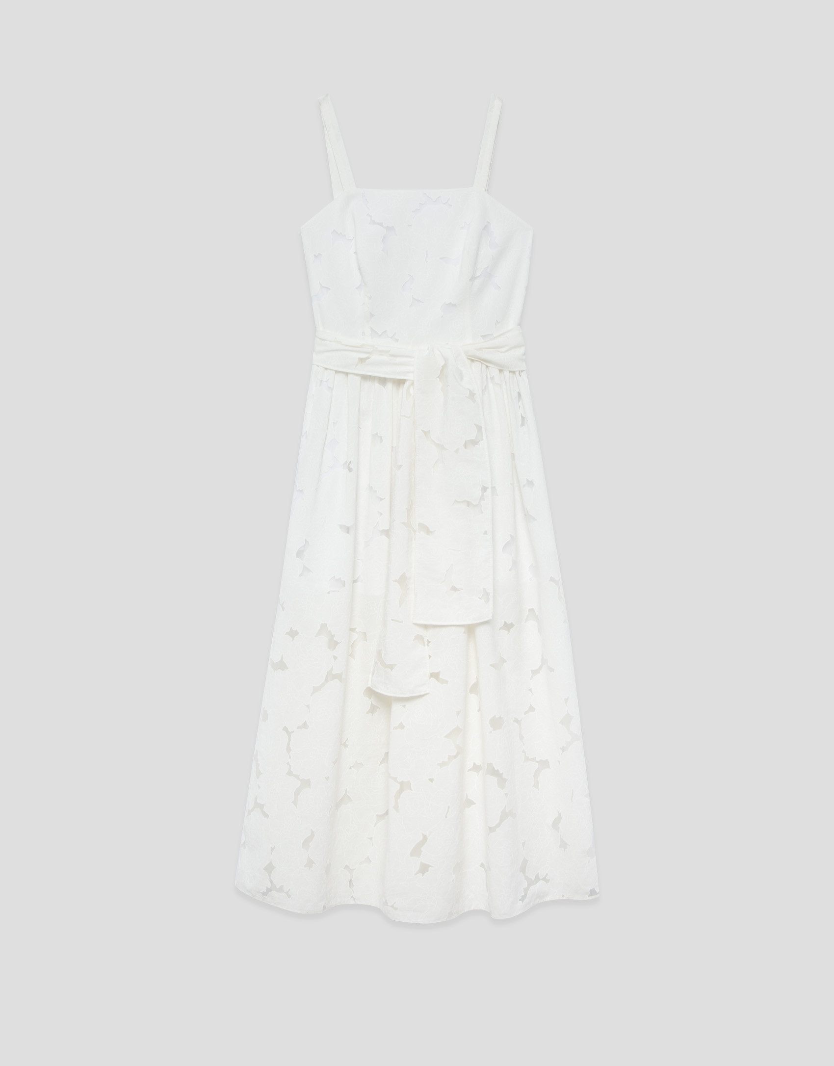 Vestido tirantes devoré blanco con estampado... | Roberto Verino