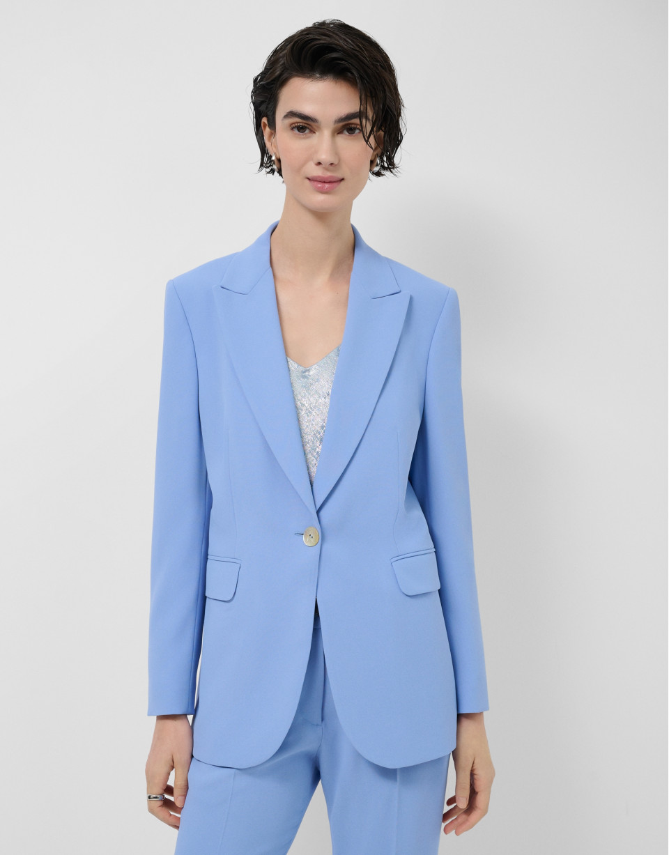 Blazer de un botón crepé azul claro - Mujer | Roberto Verino