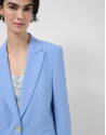 Light blue crepe single-button blazer - Woman | Roberto Verino