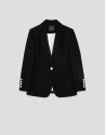 Blazer un botón mezcla lino negro - Mujer | Roberto Verino