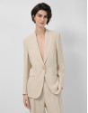 Blazer de un botón beige con raya ... | Roberto Verino