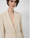 Blazer de un botón beige con raya ... | Roberto Verino