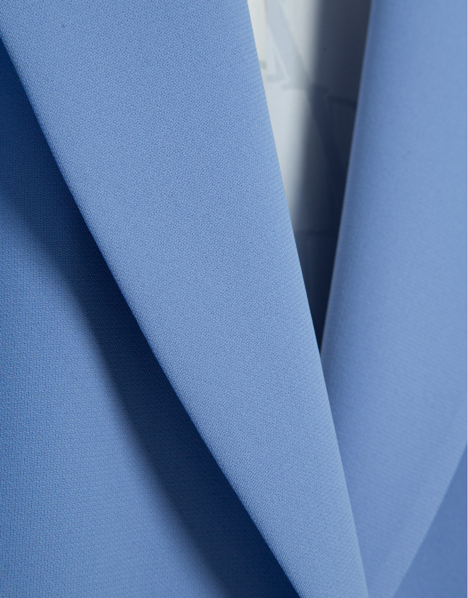 Light blue crepe single-button blazer - Woman | Roberto Verino