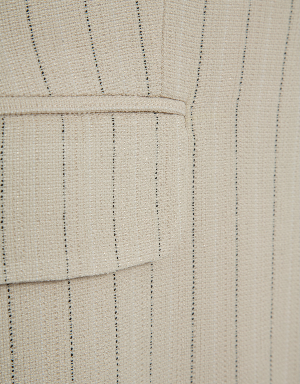 Blazer de un botón beige con raya ... | Roberto Verino