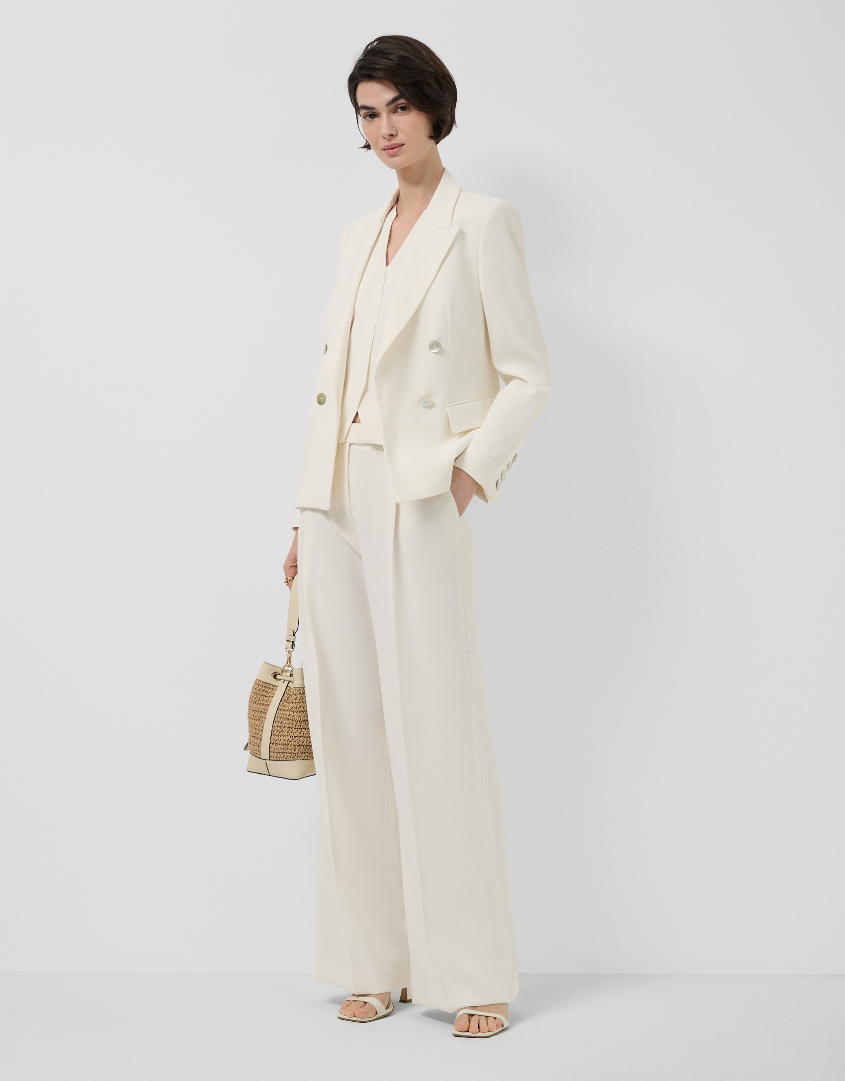 Blazer cruzada crepé crudo - Mujer - PV2026 | Roberto Verino