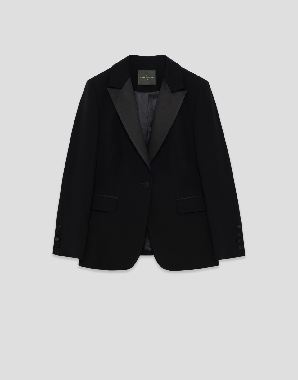 Blazer smoking crepé negro - Mujer - PV2026 | Roberto Verino