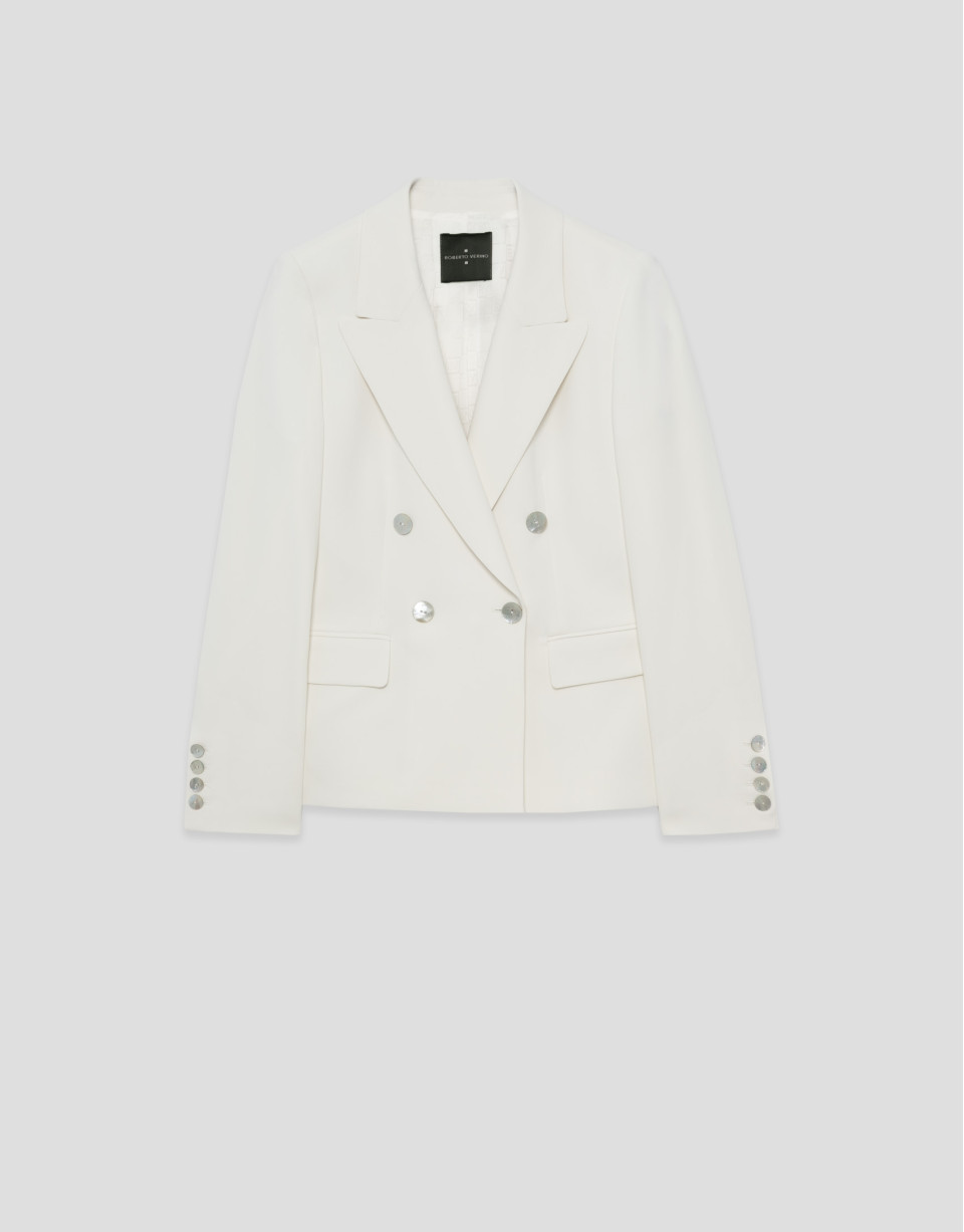 Blazer cruzada crepé crudo - Mujer - PV2026 | Roberto Verino