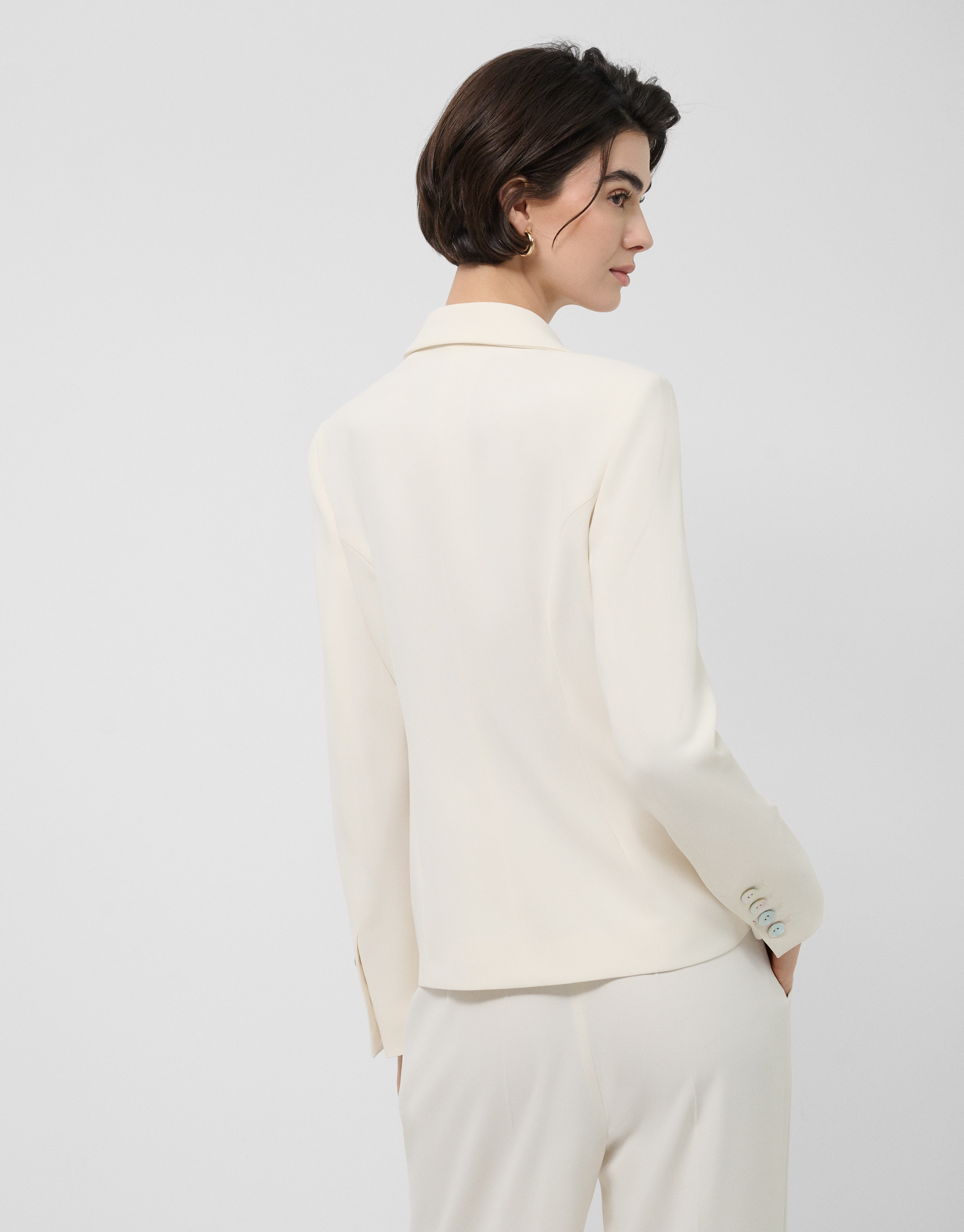 Blazer cruzada crepé crudo - Mujer - PV2026 | Roberto Verino
