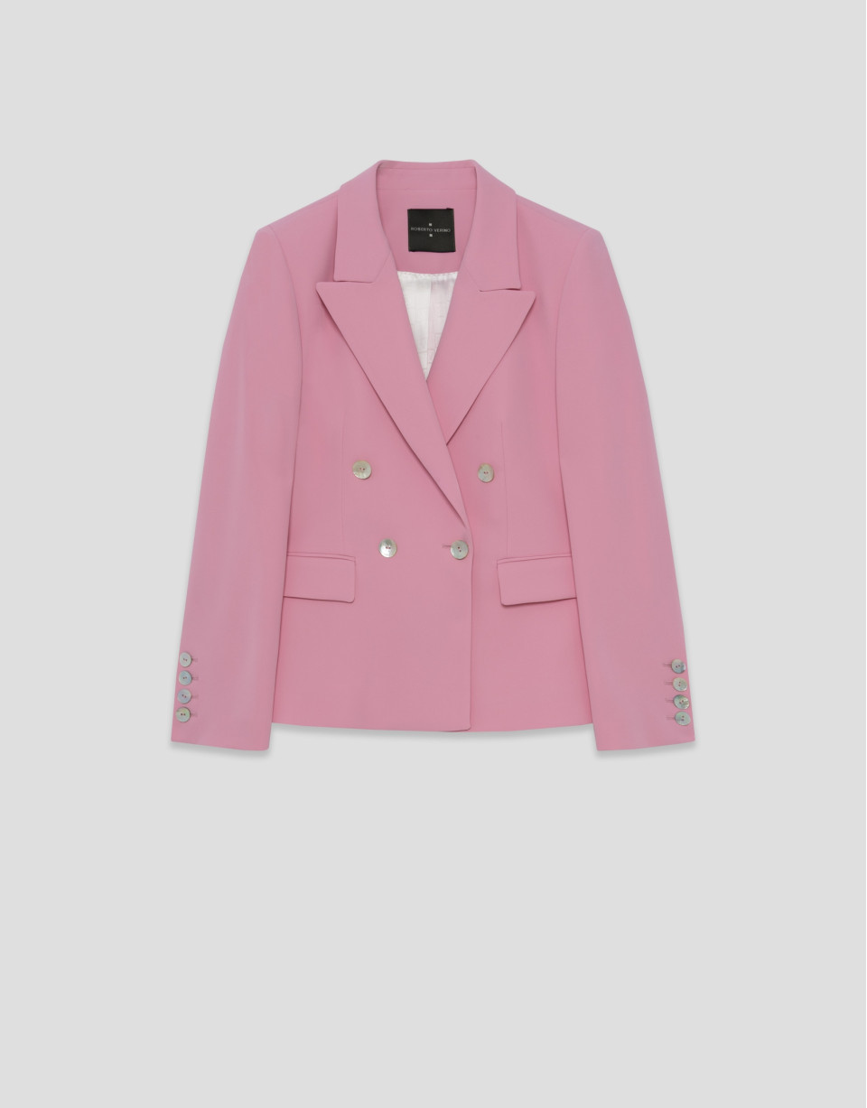 Blazer cruzada crepé rosa - Mujer - PV2026 | Roberto Verino