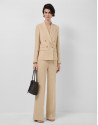 Blazer un botón mezcla lino beige - Mujer | Roberto Verino