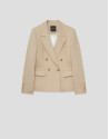 Blazer un botón mezcla lino beige - Mujer | Roberto Verino