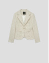 Chaqueta corta trama beige con hilo fantasía | Roberto Verino
