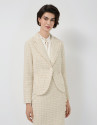 Chaqueta corta trama beige con hilo fantasía | Roberto Verino
