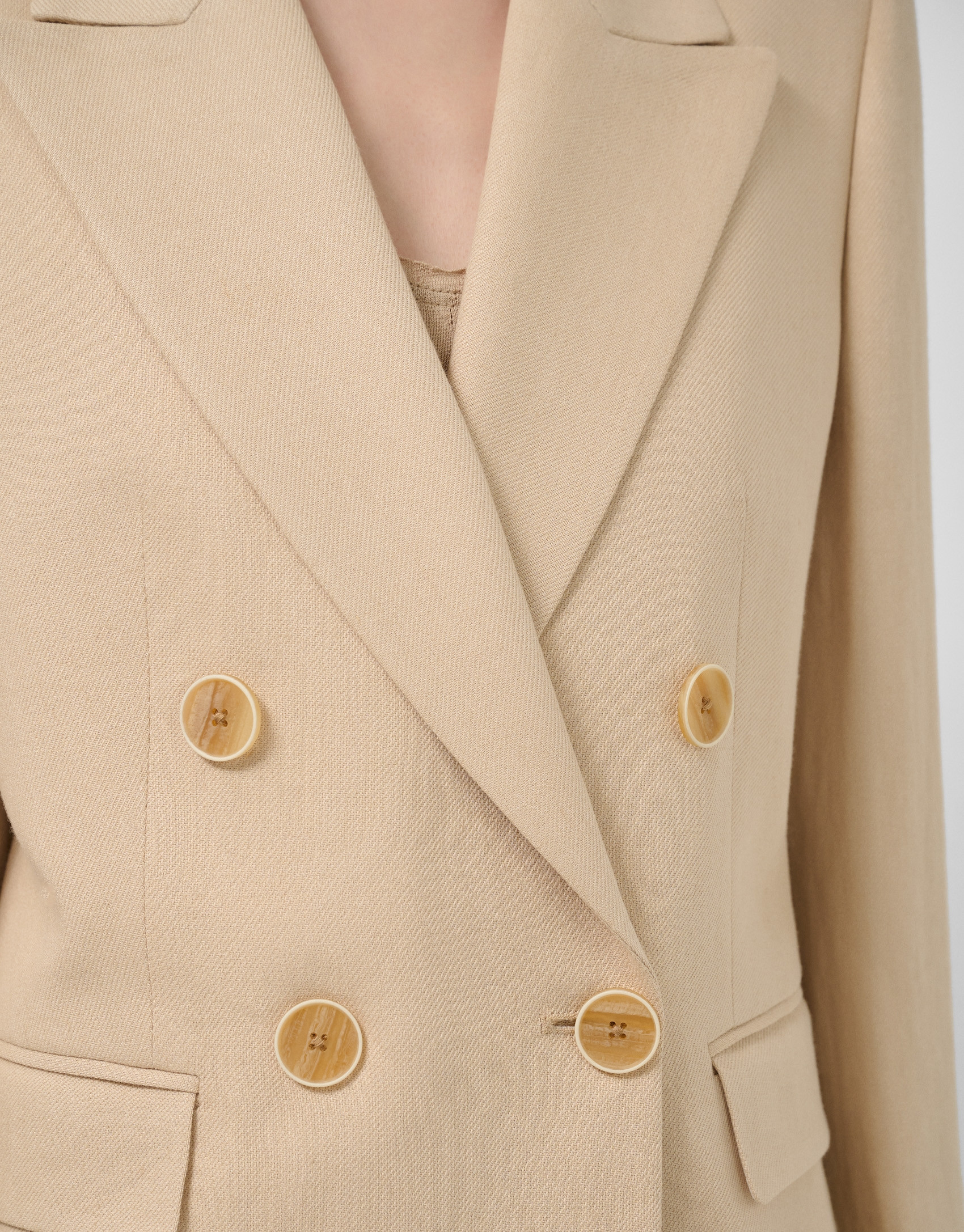 Blazer un botón mezcla lino beige - Mujer | Roberto Verino