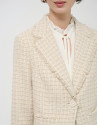 Chaqueta corta trama beige con hilo fantasía | Roberto Verino