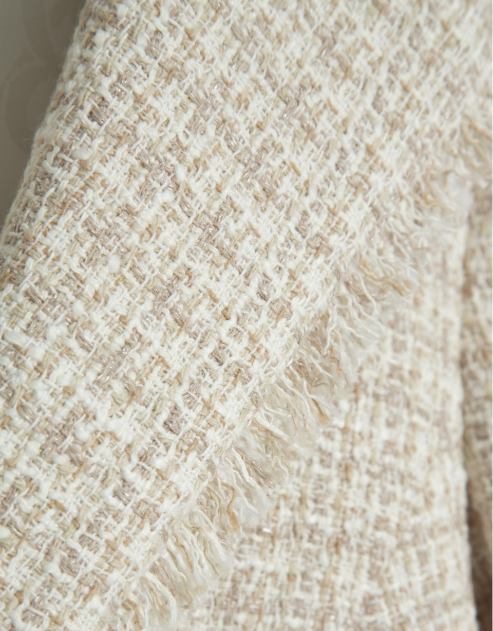 Chaqueta corta trama beige con hilo fantasía | Roberto Verino