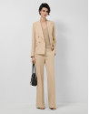 Blazer un botón mezcla lino beige - Mujer | Roberto Verino
