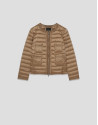 Camel four-pocket quilted down jacket - Woman | Roberto Verino