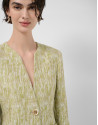 Chaqueta jacquard lino/algodón verde musgo | Roberto Verino