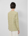 Chaqueta jacquard lino/algodón verde musgo | Roberto Verino