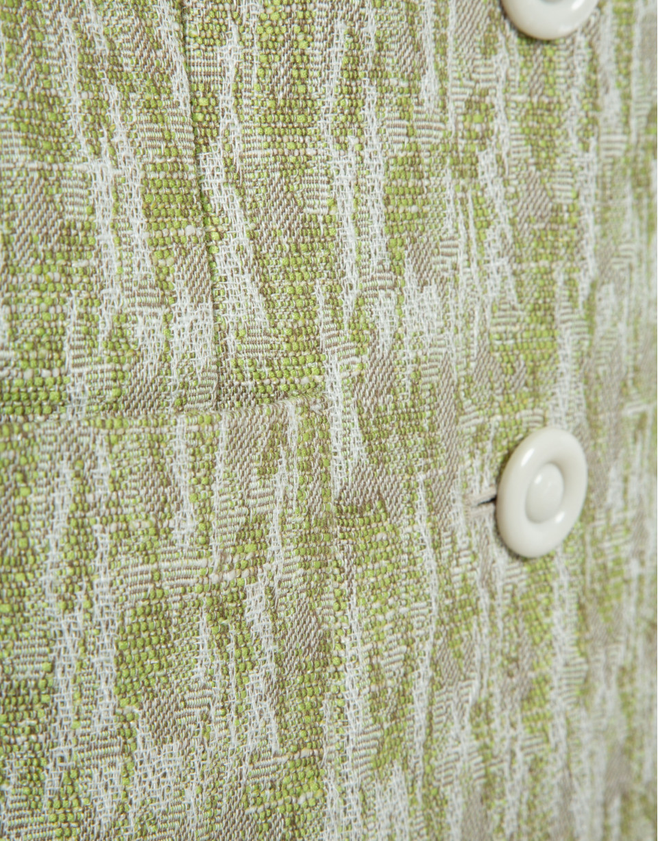 Moss green jacquard linen/cotton jacket - Woman | Roberto Verino