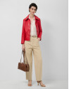 Chaqueta napa roja con pespuntes - Mujer | Roberto Verino