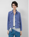 Chaqueta ante azul con pespuntes - Mujer | Roberto Verino