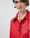 Chaqueta napa roja con pespuntes - Mujer | Roberto Verino